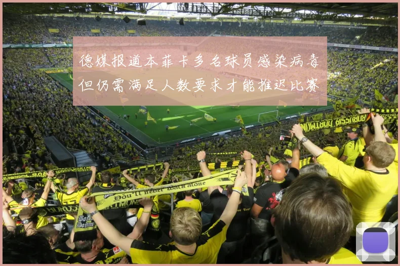 德媒报道本菲卡多名球员感染病毒但仍需满足人数要求才能推迟比赛